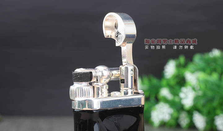 淘金周 德国十字架Sillems 纯银珐琅烟斗打火机 黑色-1