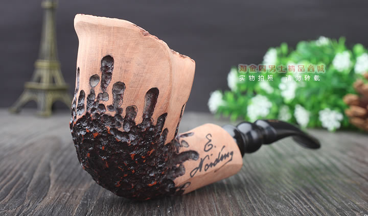 丹麦Erik Nording石楠木手工签名烟斗 SIGNATURE SMOOTH 原木63-1