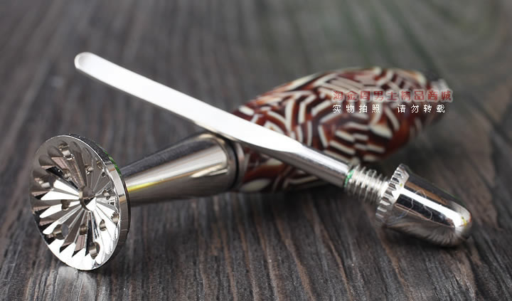 淘金周 8deco镂花防熄火烟斗压棒带通针 碾磨式 多彩佛肚-2