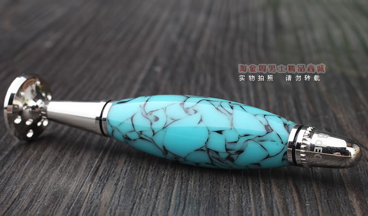淘金周 8deco镂花防熄火烟斗压棒带通针 碾磨式 绿彩佛肚-1