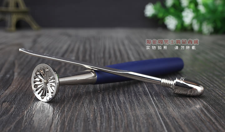 淘金周 8deco镂花防熄火烟斗压棒带通针 碾磨式 深蓝-2