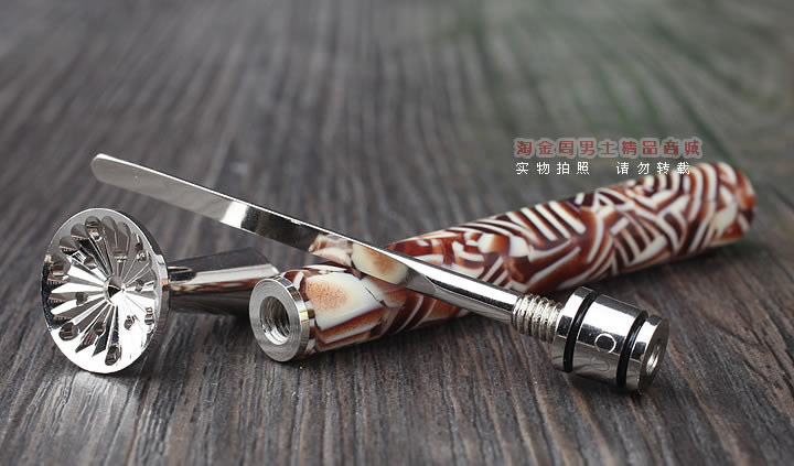 淘金周 8deco镂花防熄火烟斗压棒带通针 碾磨式 club多彩-2