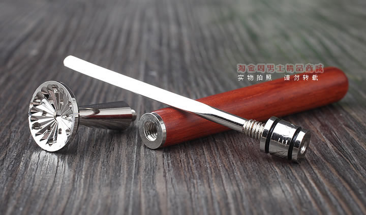 淘金周 8deco镂花防熄火烟斗压棒带通针 碾磨式 club花梨木-2