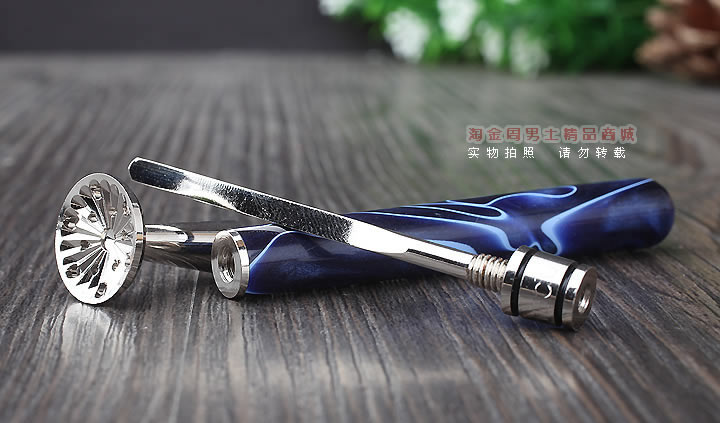 淘金周 8deco镂花防熄火烟斗压棒带通针 碾磨式 club蓝彩-2