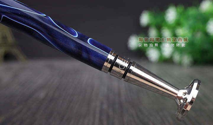 淘金周 8deco镂花防熄火烟斗压棒带通针 碾磨式 club蓝彩-3