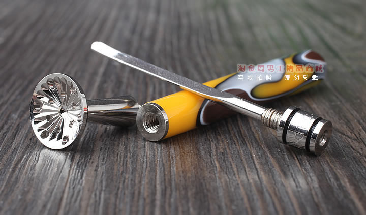 淘金周 8deco镂花防熄火烟斗压棒带通针 碾磨式 club黄彩-2