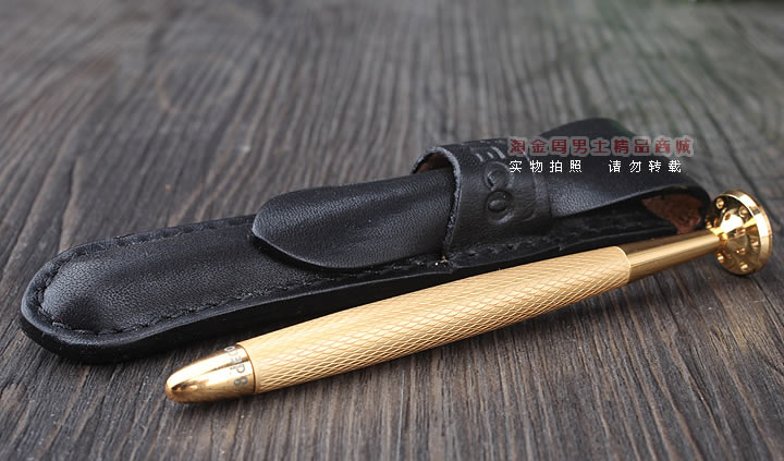 淘金周 8deco镂花防熄火烟斗压棒带通针 碾磨式 亚金-3