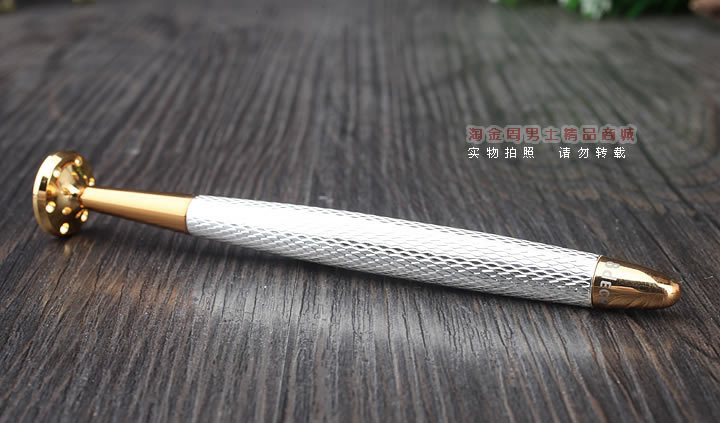 淘金周 8deco镂花防熄火烟斗压棒带通针 碾磨式 亮银-1