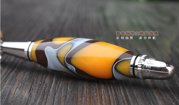 淘金周 8deco镂花防熄火烟斗压棒带通针 碾磨式 黄彩佛肚-1