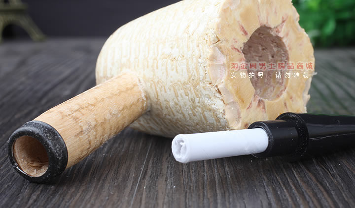 原装进口美国密苏里Missouri玉米烟斗马克吐温5件套弯斗试草待客-6