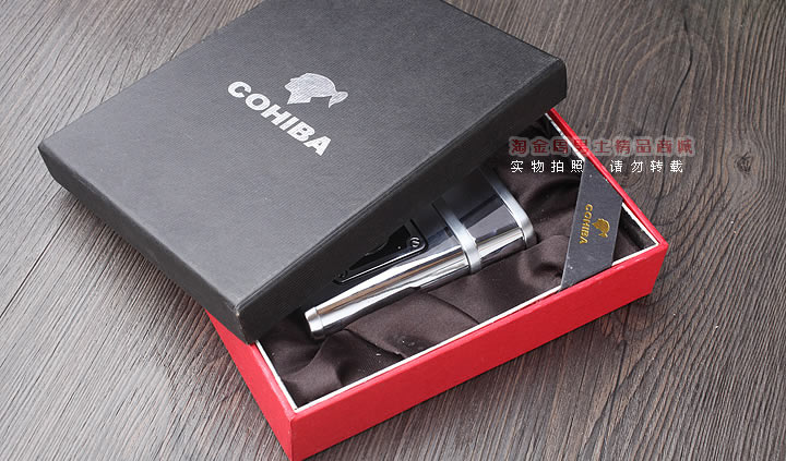 淘金周 高希霸cohiba雪 茄打火机防风直冲火台式打火机火云48-5