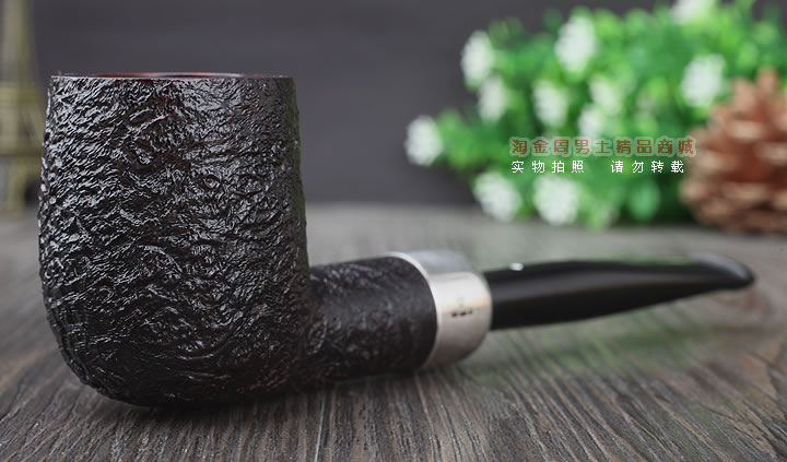 淘金周 英国Dunhill登喜路进口石楠木手工烟斗贝壳喷砂军插斗4103-1