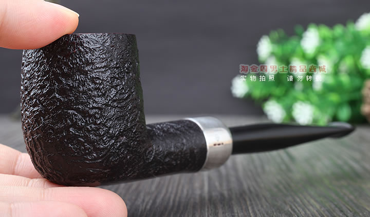 淘金周 英国Dunhill登喜路进口石楠木手工烟斗贝壳喷砂军插斗4103-10