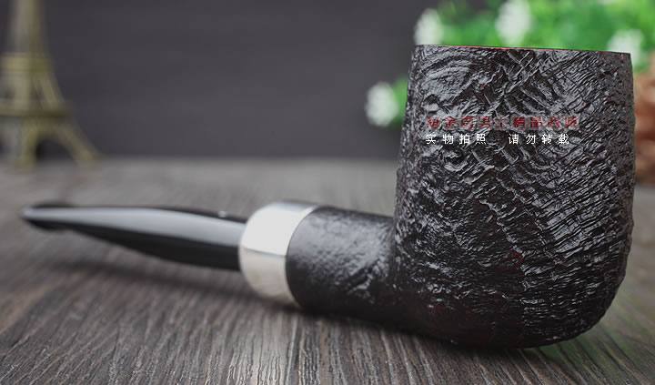 淘金周 英国Dunhill登喜路进口石楠木手工烟斗贝壳喷砂军插斗4103-2