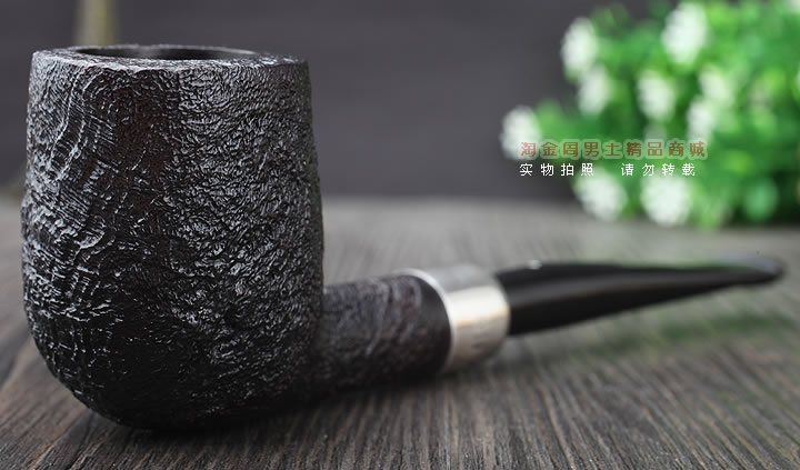 淘金周 英国Dunhill登喜路进口石楠木手工烟斗贝壳喷砂军插斗4103B-1