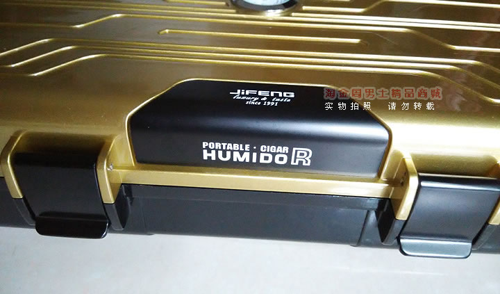 便携雪茄保湿盒 季风塑料10支金色 户外密封防水雪茄盒含打孔器-12