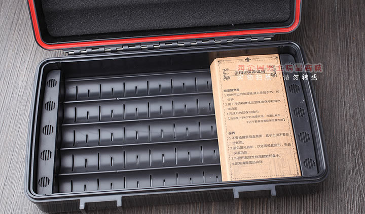 便携雪茄保湿盒 季风塑料10支金色 户外密封防水雪茄盒含打孔器-3