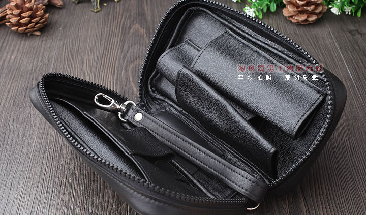 【淘金周】英国登喜路 DUNHILL真皮烟斗包三斗包 PA2007-3