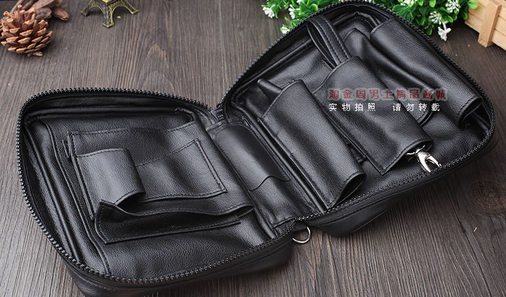 【淘金周】英国登喜路 DUNHILL真皮烟斗包五斗包 PA2008-3