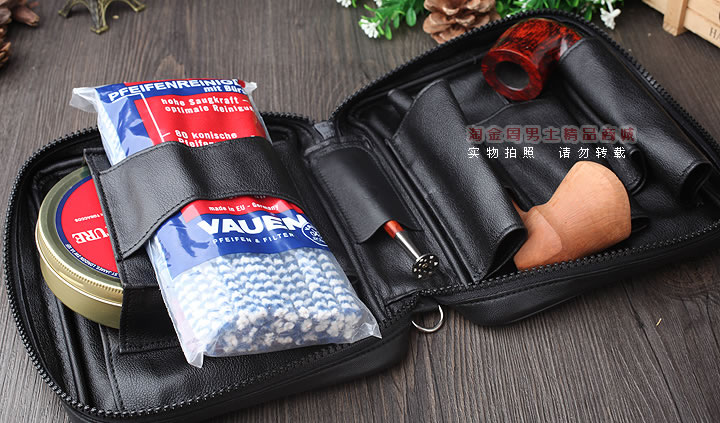 【淘金周】英国登喜路 DUNHILL真皮烟斗包五斗包 PA2008-4