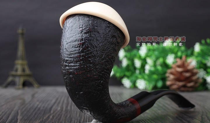 磐石 大气室石楠木烟斗 葫芦斗 麻面棕色-1