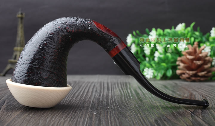 磐石 大气室石楠木烟斗 葫芦斗 麻面棕色-5