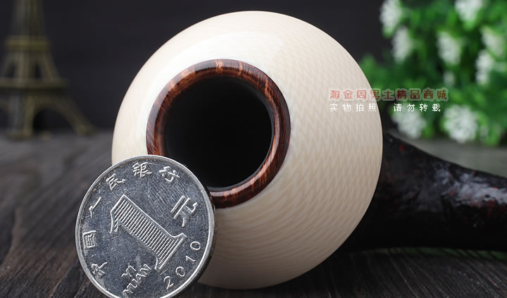 磐石 大气室石楠木烟斗 葫芦斗 麻面棕色-6