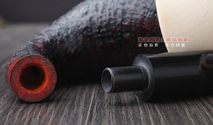 磐石 大气室石楠木烟斗 葫芦斗 麻面棕色-8