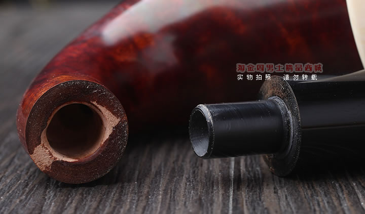 磐石大气室光面石楠木烟斗 葫芦斗 光面红色-7