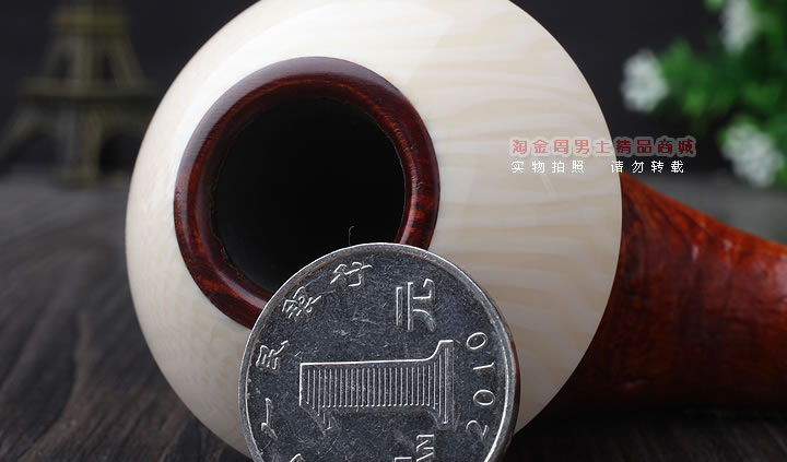 磐石 大气室石楠木烟斗 葫芦斗 麻面原木色-5