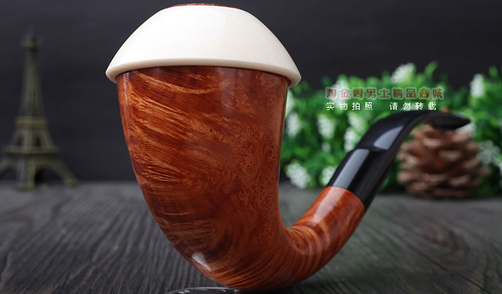 磐石大气室光面石楠木烟斗 葫芦斗 光面原木色-1