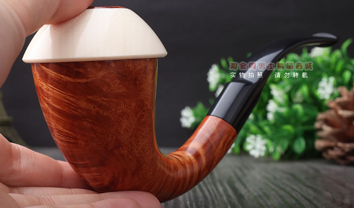 磐石大气室光面石楠木烟斗 葫芦斗 光面原木色-10