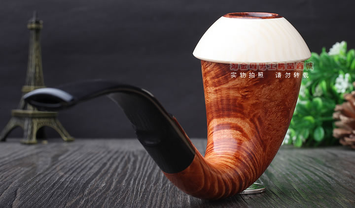 磐石大气室光面石楠木烟斗 葫芦斗 光面原木色-3