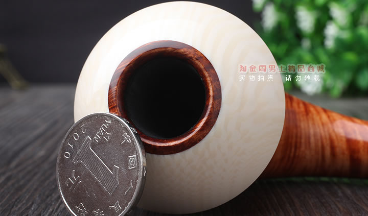 磐石大气室光面石楠木烟斗 葫芦斗 光面原木色-6