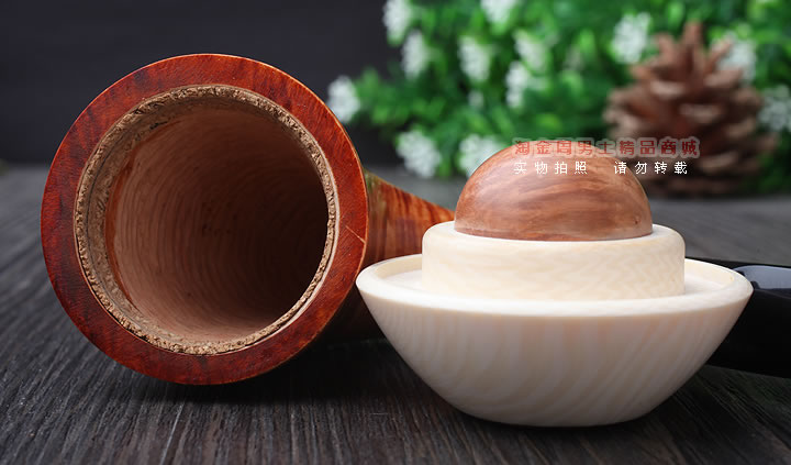 磐石大气室光面石楠木烟斗 葫芦斗 光面原木色-7