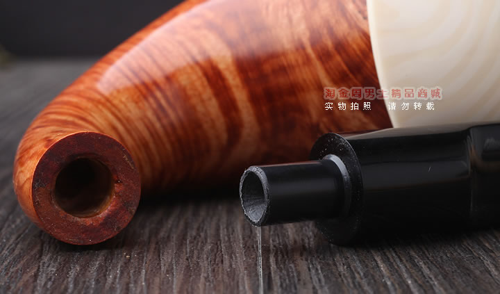 磐石大气室光面石楠木烟斗 葫芦斗 光面原木色-8