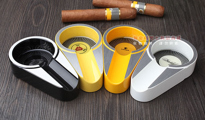 高希霸 雪茄烟灰缸 便携式 钛金属金属烟灰缸烟具多色多款-4