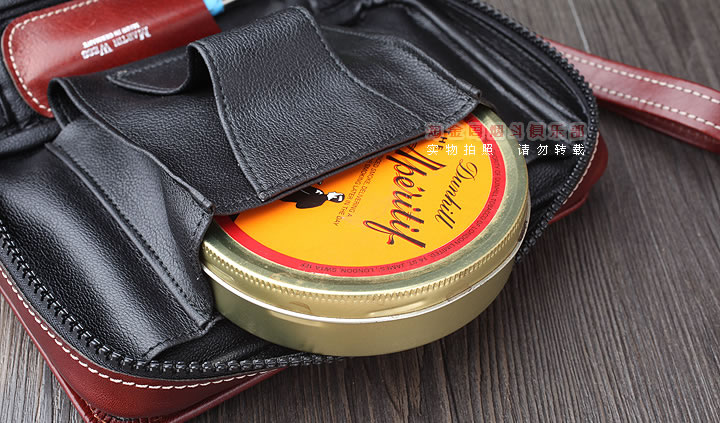 【淘金周】原装德国Martin Wess手工牛皮烟斗包 4斗包p15/4咖啡色-4