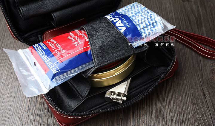 【淘金周】原装德国Martin Wess手工牛皮烟斗包 4斗包p15/4咖啡色-5