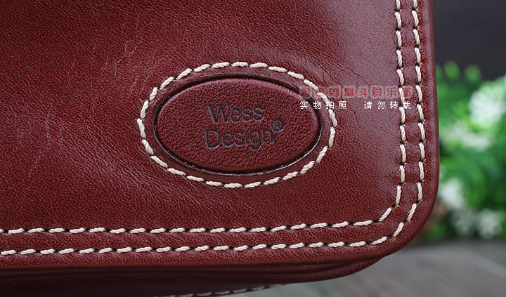 【淘金周】原装德国Martin Wess手工牛皮烟斗包 两斗包P9/2咖啡色-7