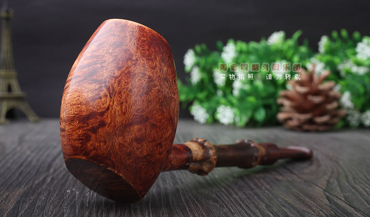 淘金周 石楠木手工烟斗 竹节斗 D02-1