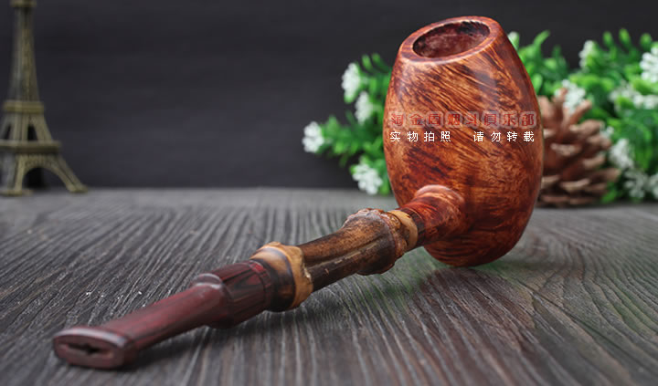 淘金周 石楠木手工烟斗 竹节斗 D02-3