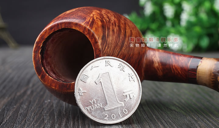 淘金周 石楠木手工烟斗 竹节斗 D02-6