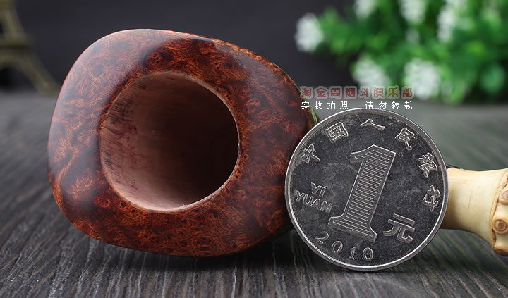 淘金周 石楠木手工烟斗 竹节斗 D01-7