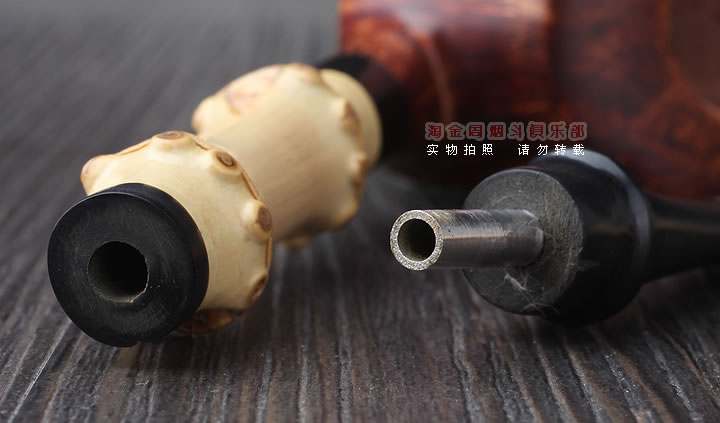 淘金周 石楠木手工烟斗 竹节斗 D01-8