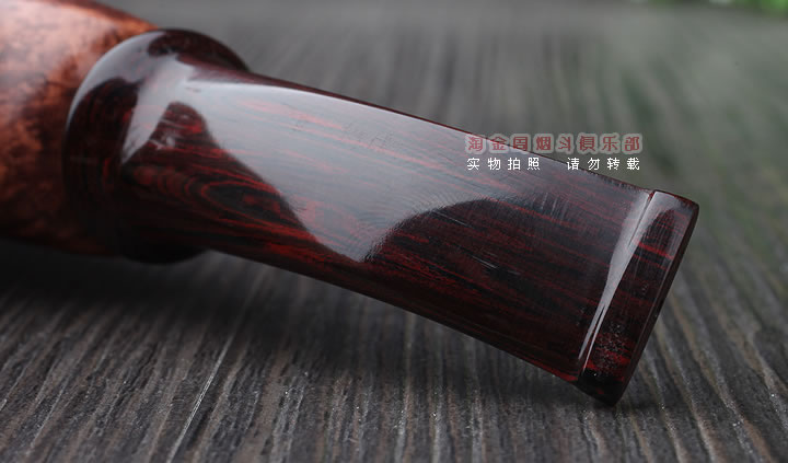 淘金周 石楠木手工烟斗 火焰纹斗 D03-10