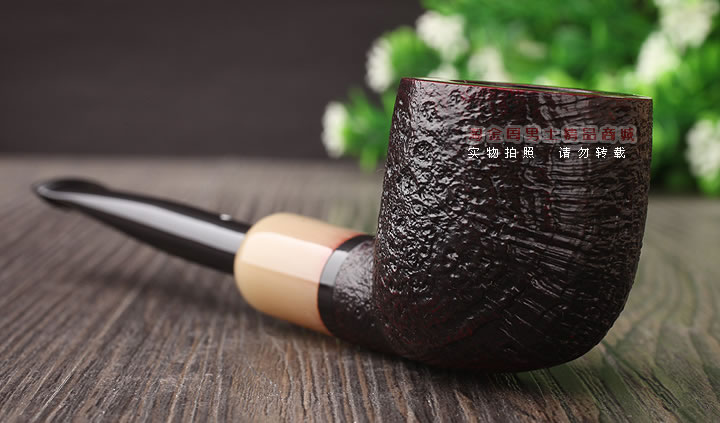 英国Dunhill登喜路进口石楠木手工烟斗6件套装贝壳喷砂牛角圈2106-2