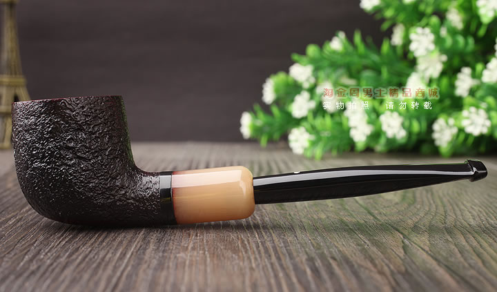 英国Dunhill登喜路进口石楠木手工烟斗6件套装贝壳喷砂牛角圈2106-4