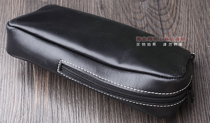 【淘金周】原装德国Martin Wess手工牛皮烟斗包 单斗包K15黑-1