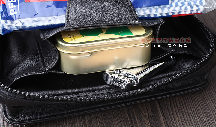【淘金周】原装德国Martin Wess手工皮烟斗包 4斗包SLP15-4-5